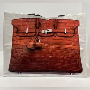 Croc "Print" Reusable Shopping Tote in Brown